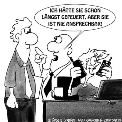 Karikatur, Cartoon: Telefongespräch unerwünscht, © Roger Schmidt