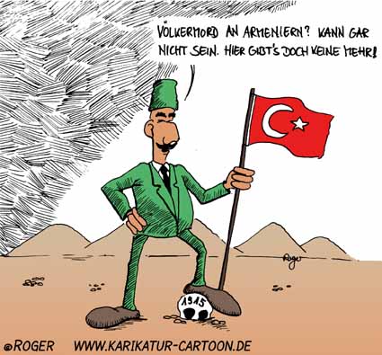 Karikatur, Cartoon: Völkermord an Armeniern, © Roger Schmidt