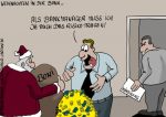Karikatur, Cartoon: Boni für Banker zu Weihnachten, © Roger Schmidt