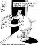 Karikatur, Cartoon: Zeitabhaeniger Stromtarif, © Roger Schmidt